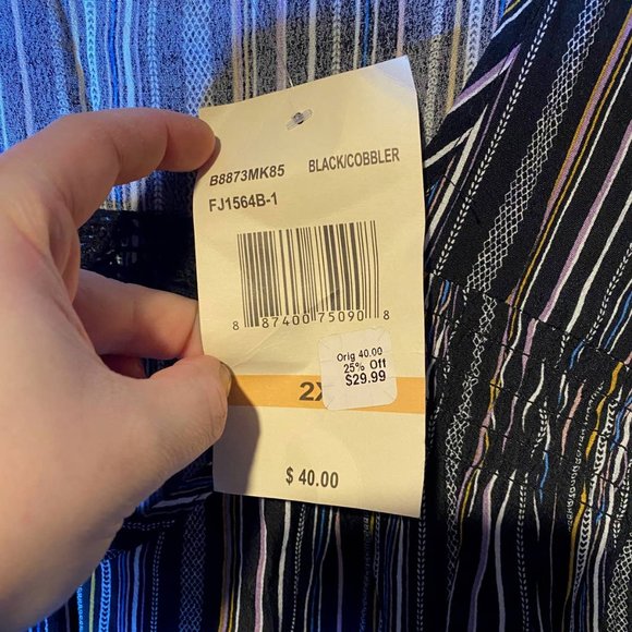 NWT Eyeshadow Striped Sleeveless Baby Doll Tank Blouse - Picture 9 of 12